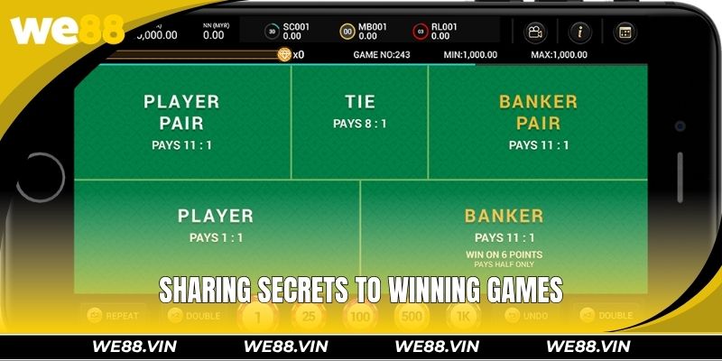Baccarat Online WE88 – Detailed Game Rules And Tips For Wins Sharing secrets to winning games