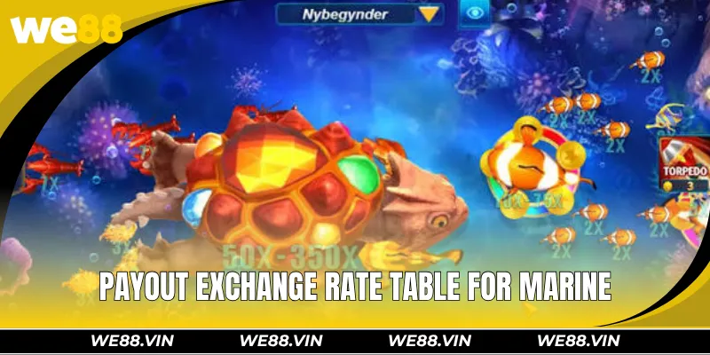 Happy Fishing WE88 – The Ultimate Fish Hunting Experience Payout exchange rate table for marine creatures in the game